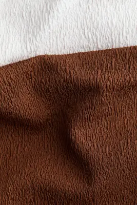 Maillot de bain asymétrique paddé High Leg - Blanc/marron — photo 5