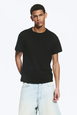 Lot de 3 T-shirt carré classique - Noir — photo 1