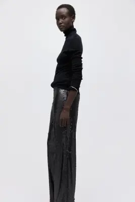 Pantalon à sequins - Noir — photo 2