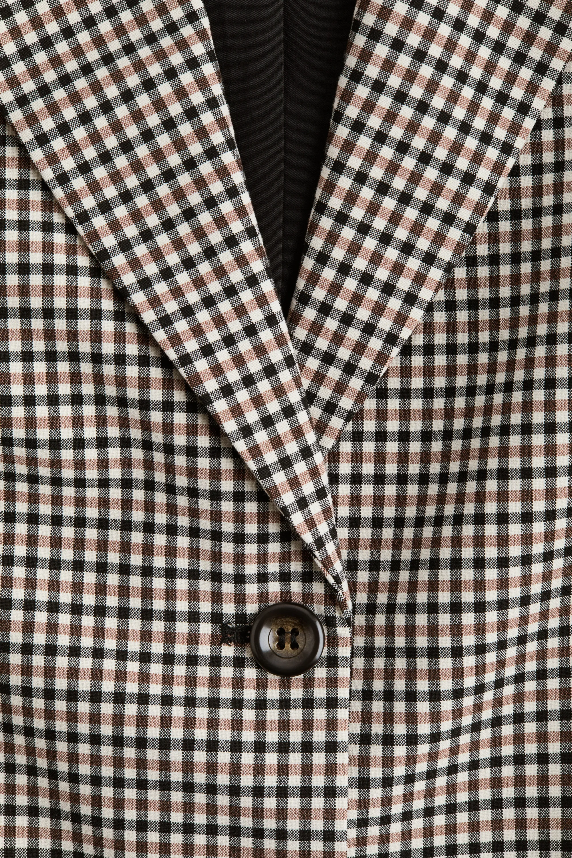 Blazer à fermeture droite - Marron/carreaux noirs