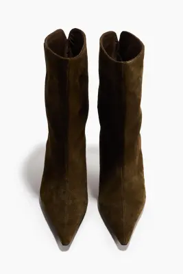 Heeled leather boots - Vert kaki foncé — photo 1
