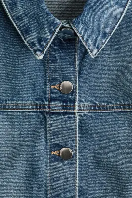 Veste-chemise en twill - Bleu denim — photo 5