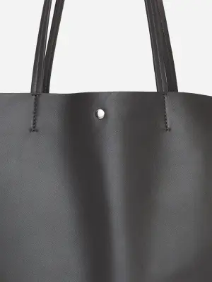 Sac fourre-tout en cuir - Gris foncé — photo 3