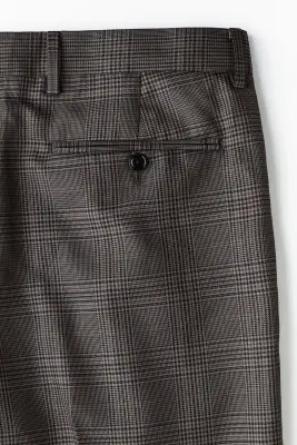 Regular Fit Suit trousers - Beige clair/carreaux — photo 4