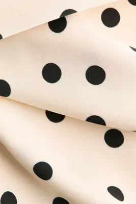 Robe à encolure bénitier - Crème/pois — photo 4