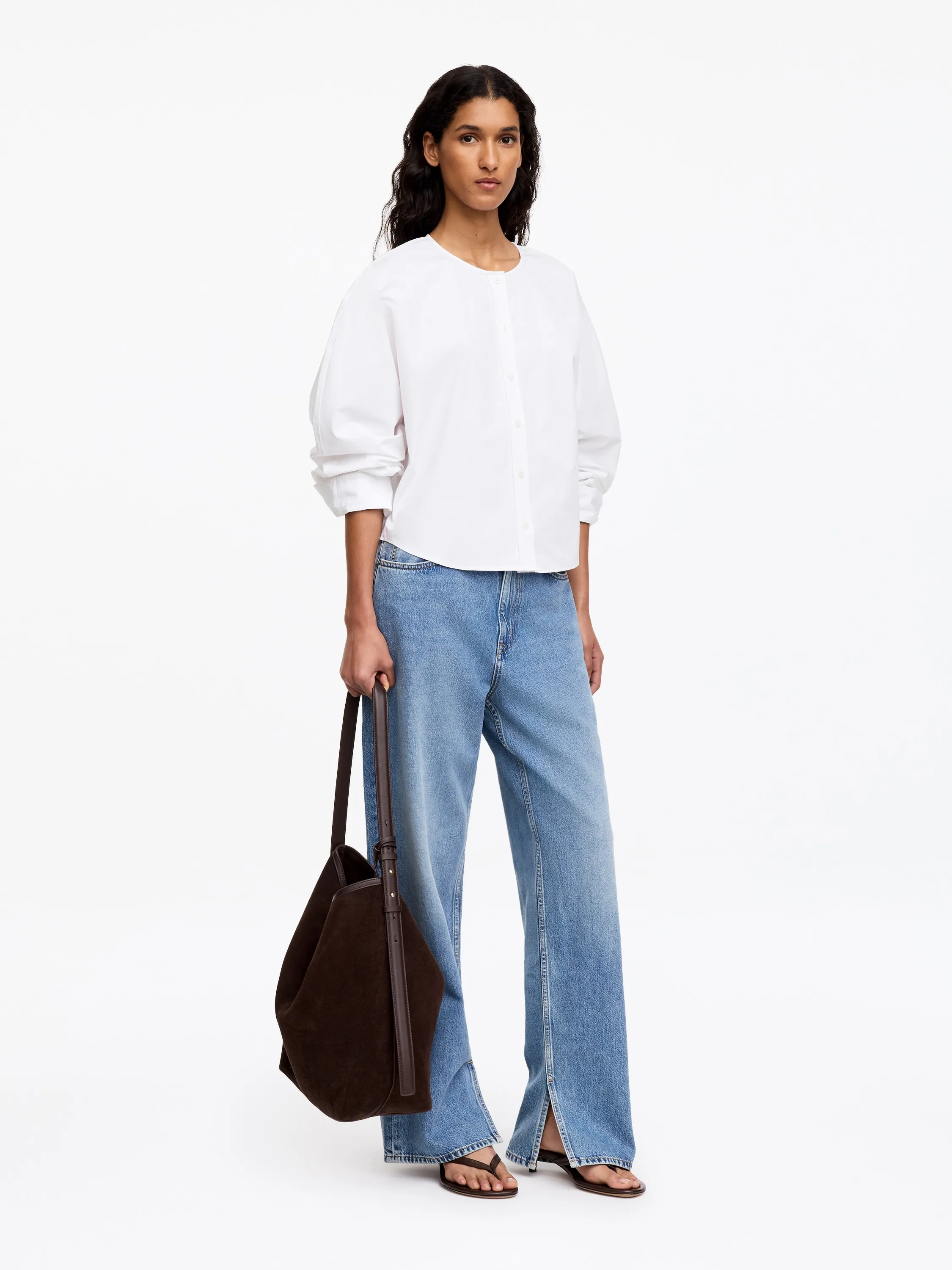 Chemise en popeline de coton - Blanc