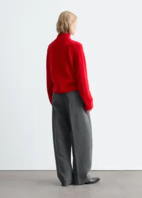 Pull à col montant en laine et cachemire - Rouge — photo 5