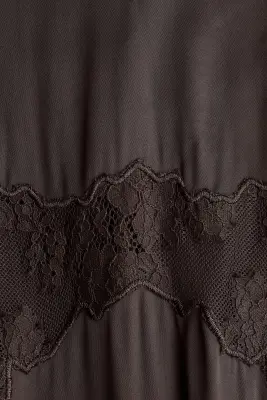 Robe à bretelles fines avec dentelle - Marron foncé — photo 5