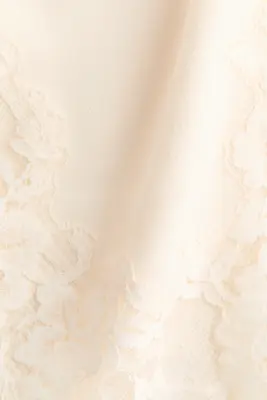Jupe en viscose avec dentelle - Crème — photo 4