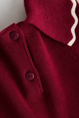 Ensemble 2 pièces en maille de coton - Rouge foncé — photo 4