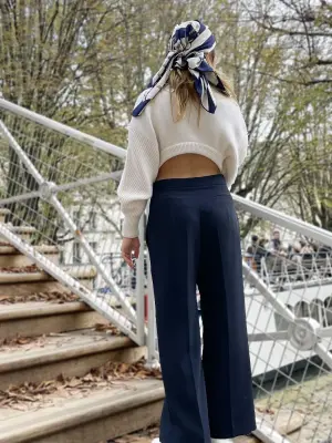 Pull cropped en 100% laine blanc crème Prix boutique 1300€ Taille XS — photo 2