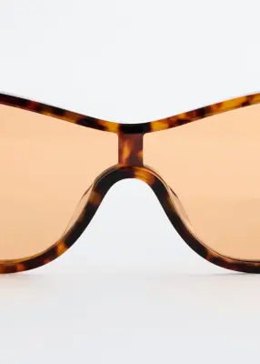 Lunettes de soleil ovales en acétate - Écaille de tortue orange — photo 3