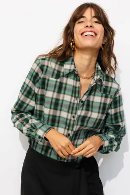 Chemise à carreaux Femme — photo 4