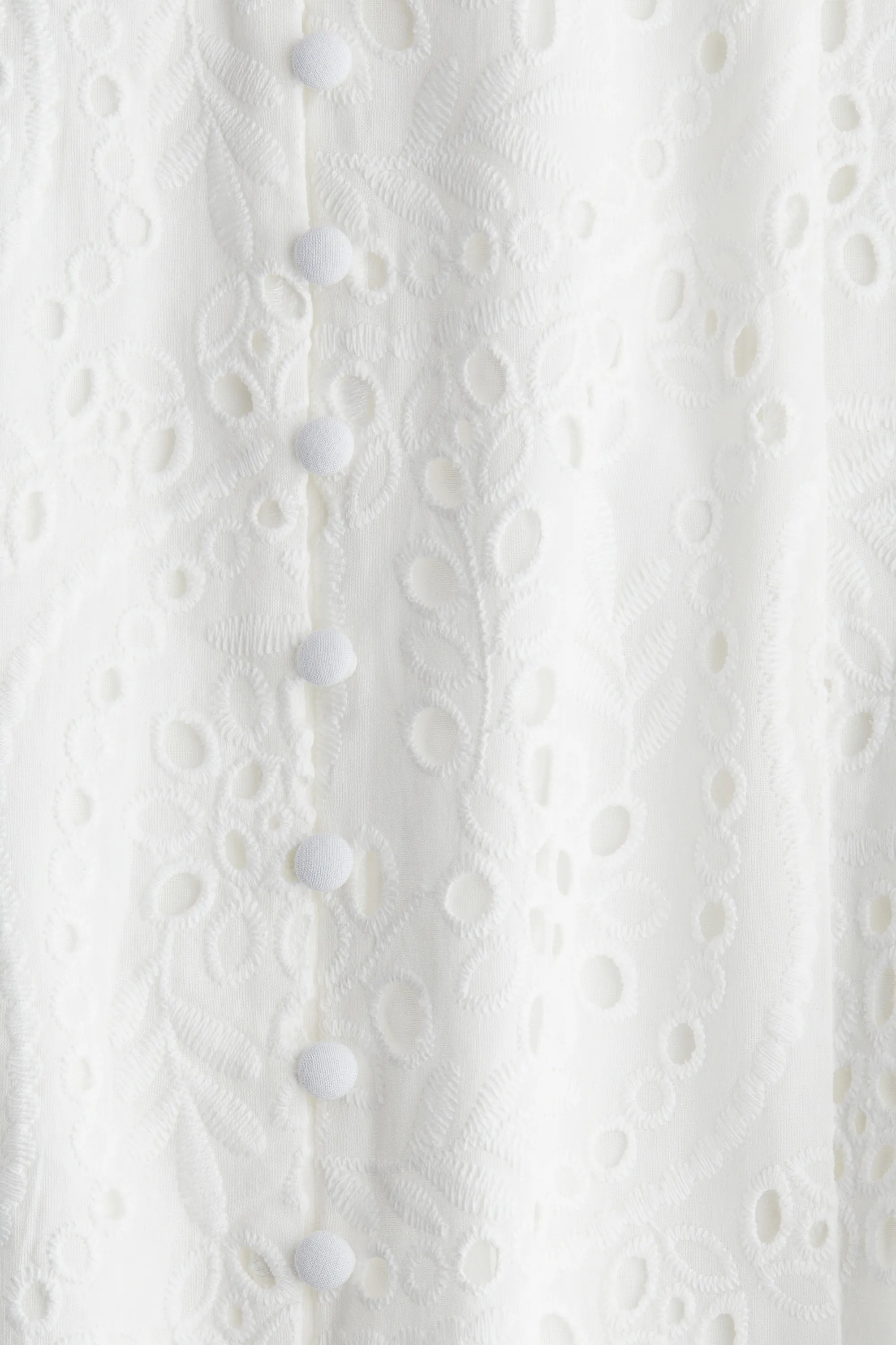 Robe à bretelles fines avec broderie anglaise - Blanc