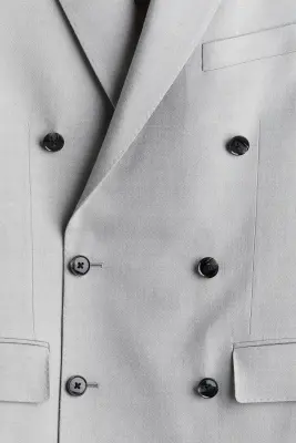 Veste Regular Fit à fermeture croisée - Gris — photo 2