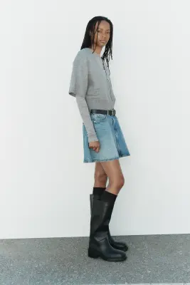 Gilet zippé à manches courtes - Gris chiné — photo 2