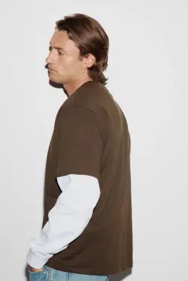 T-shirt Cooling Relaxed Fit - Marron foncé — photo 1