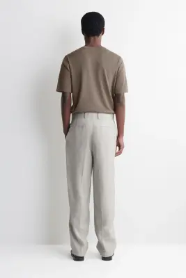 PANTALON FUSELÉ DÉCONTRACTÉ EN LIN - PISTACHE CLAIRE — photo 4