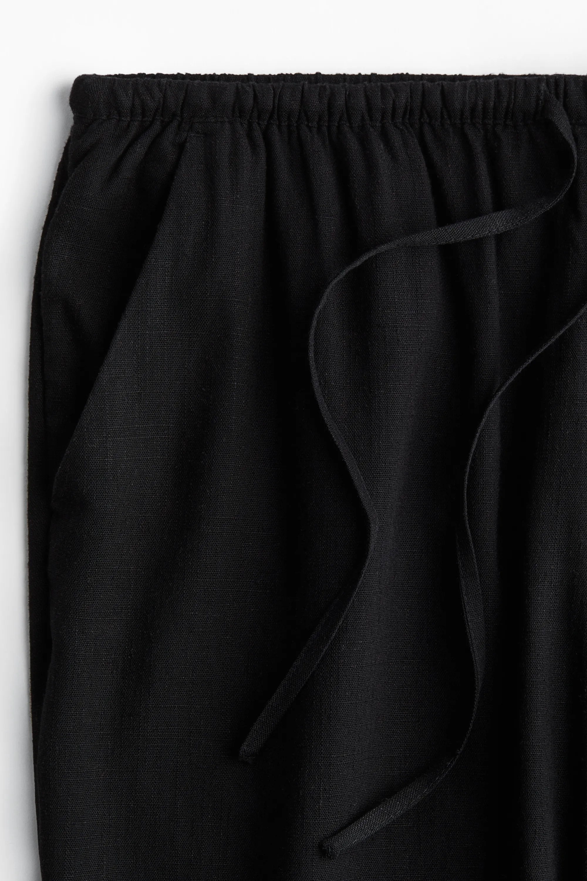 Pantalon droit à cordon - Noir