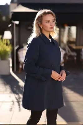 Francine Short Trench Coat - Navy — photo 5
