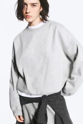Sweat standard - Mélange gris clair poudré — photo 1
