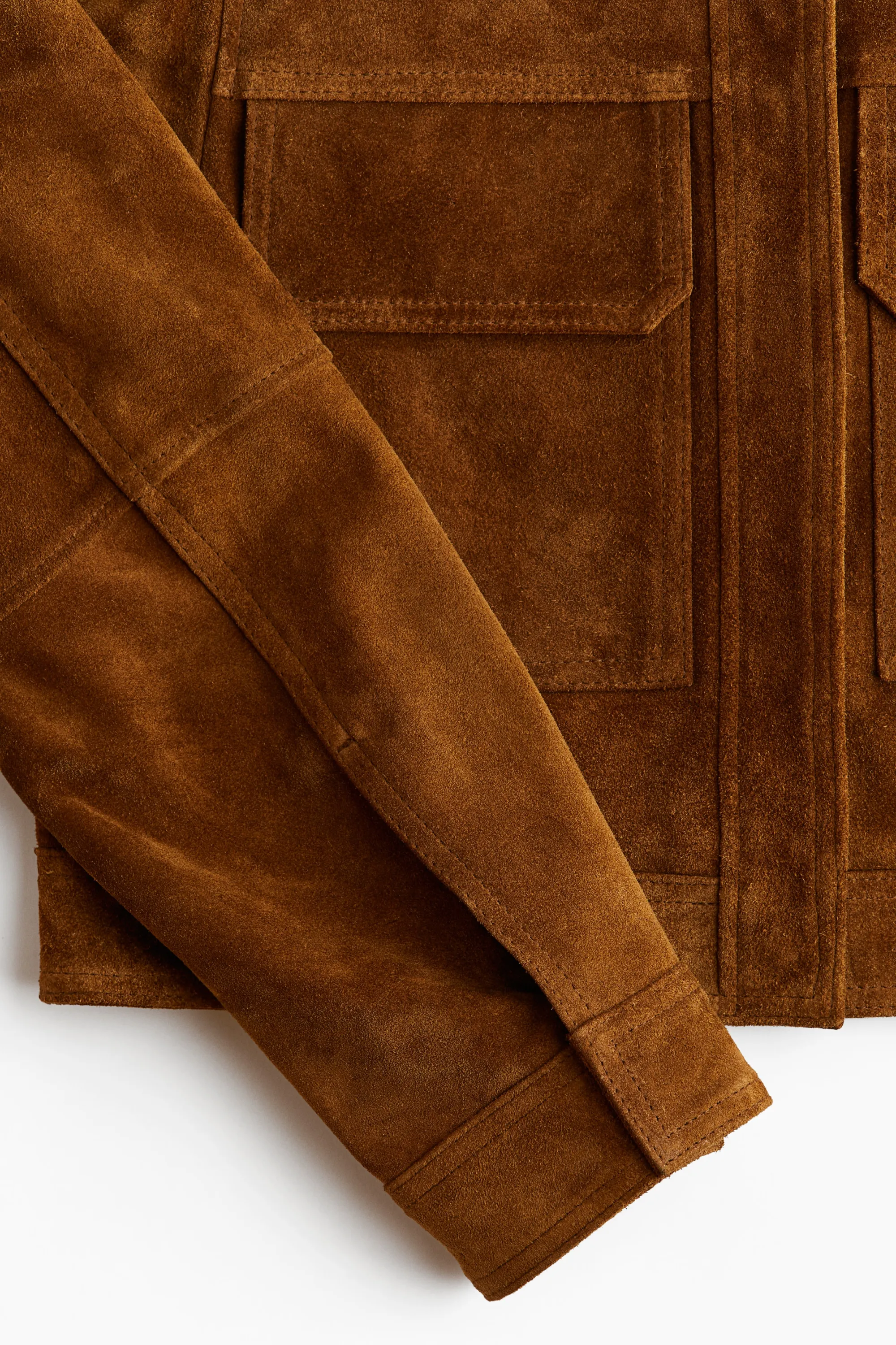 Veste en cuir velours - Marron