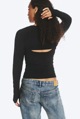 Boléro ajusté en jersey - Noir — photo 3
