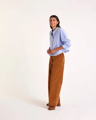 Pantalon Siméon velours camel — photo 2