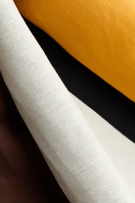 Jupe en lin mélangé avec plis godet - Jaune/motif — photo 3