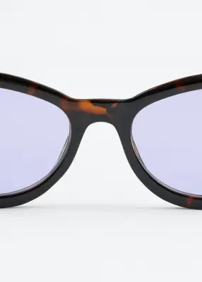 Lunettes de soleil à monture rectangulaire étroite - Écaille de tortue — photo 2