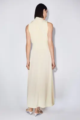 Robe midi à effet drapé - Jaune clair — photo 2