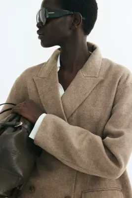 Manteau fait main à fermeture croisée - Beige — photo 3