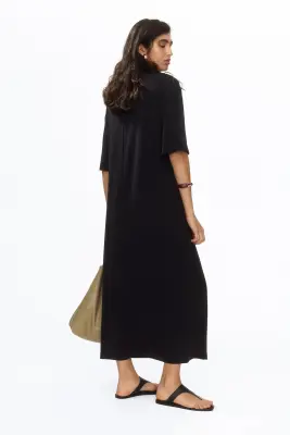 Longue robe T-shirt - Noir — photo 3