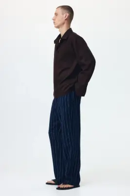 Chemise popover Relaxed Fit - Marron foncé — photo 4