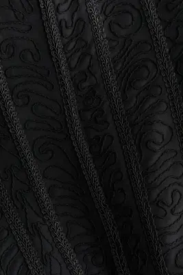 Embroidered corset top - Noir — photo 4