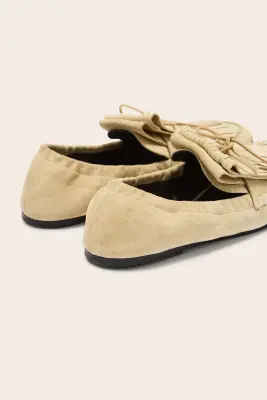 Mocassins Alix frange croûte de cuir sable — photo 5