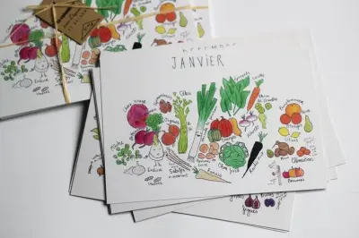 Calendrier perpétuel fruits et légumes A6 – Ellimac Pinson — photo 2