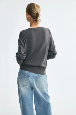 Gilet en maille fine - Gris foncé chiné — photo 4