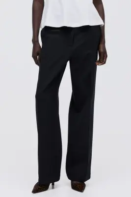 Pantalon en laine mélangée - Noir — photo 2
