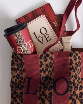 Travel mug rayures rouge et léopard — photo 4