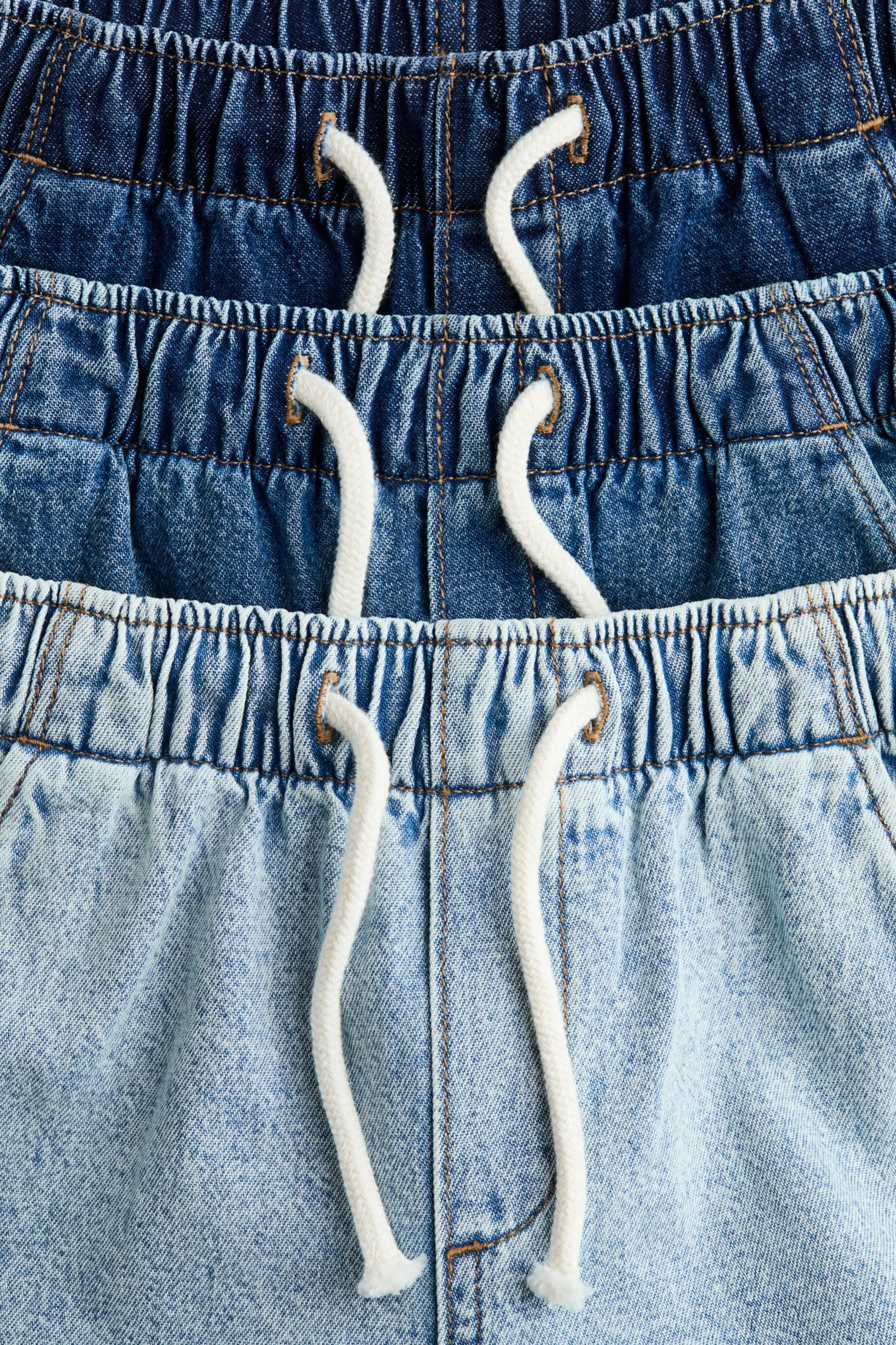 Lot de 3 pantalons jogger en denim - Bleu denim