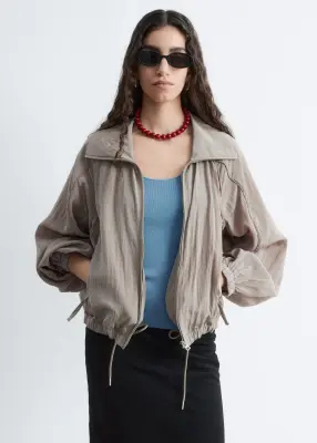 Veste sportive à cordon de serrage - Taupe — photo 3