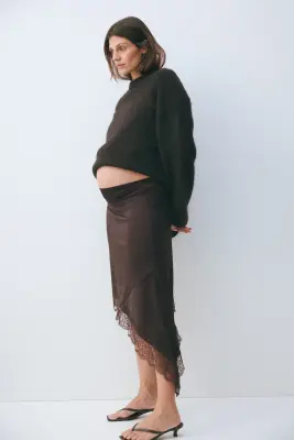 MAMA Jupe asymétrique - Marron foncé — photo 3