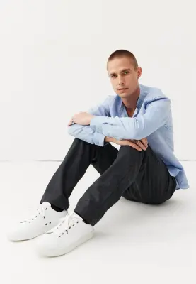 Le pantalon en flanelle - Gris anthracite — photo 3
