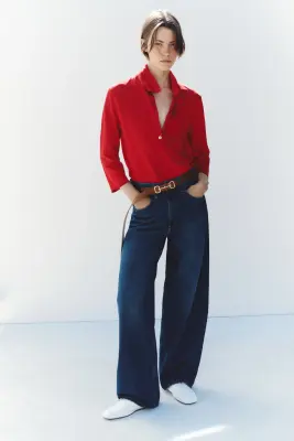 Barrel High Waist Jeans - Bleu denim foncé — photo 1