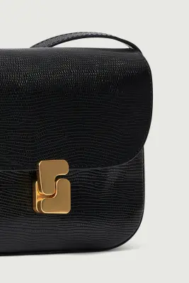 SAC BELLISSIMA MINI NOIR LÉZARD — photo 3