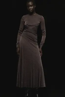 Robe en mesh scintillant - Marron foncé — photo 2