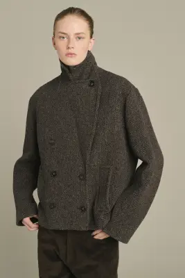 MANTEAU JOSEPH MARRON/NOIR — photo 3