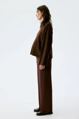 MAMA Pantalon en maille - Marron foncé — photo 3