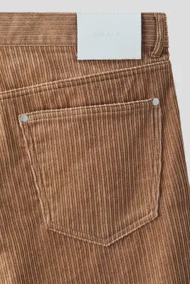 Pantalon 5 poches en velours côtelé - Beige — photo 2